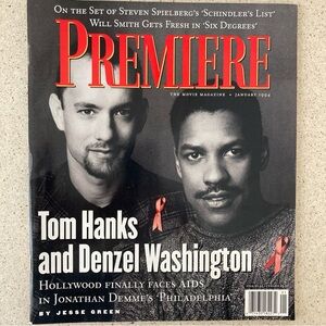 Denzel Washington Tom Hanks Premiere The Movie Magazine January 1994 - No Label